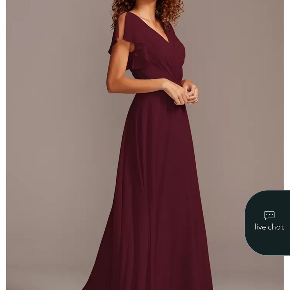 David's Bridal Flutter Sleeve Dress - Picture 3 of 4